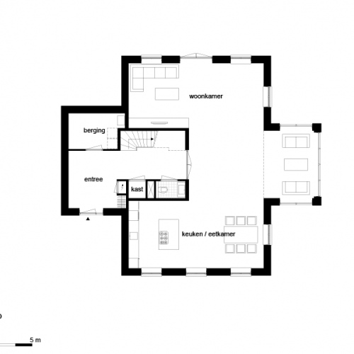 Erker uitgebouwd extra inhoud 53 m3 (Casco)